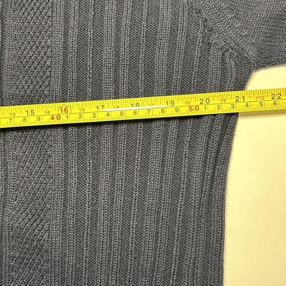 Perry Ellis Sweater Mens Medium Navy Mock Neck 1/4 Zip Long Sleeve Pullover - Picture 5 of 7